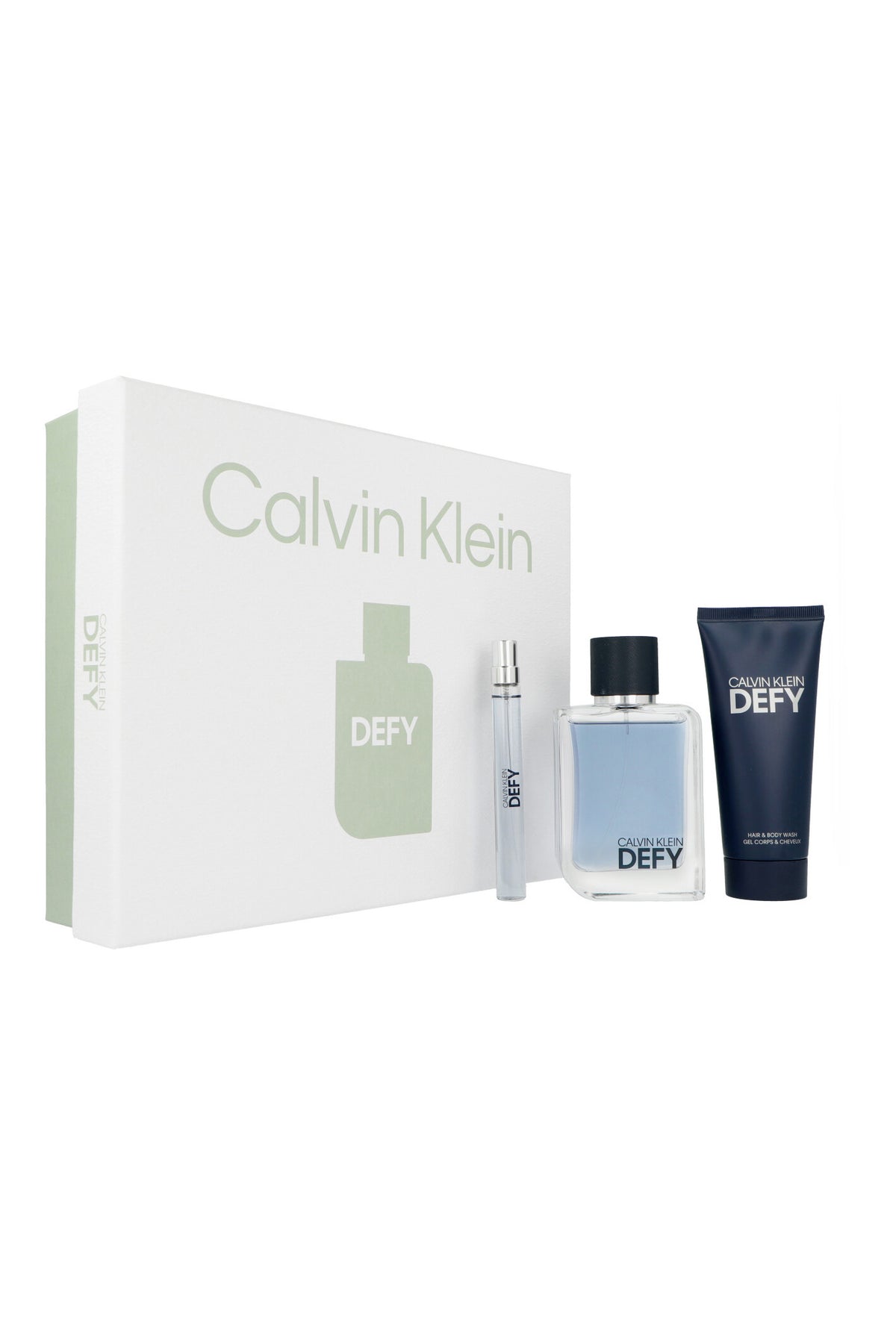 Zestaw prezentowy Calvin Klein Defy woda toaletowa + Hair & Body Wash + woda toaletowa