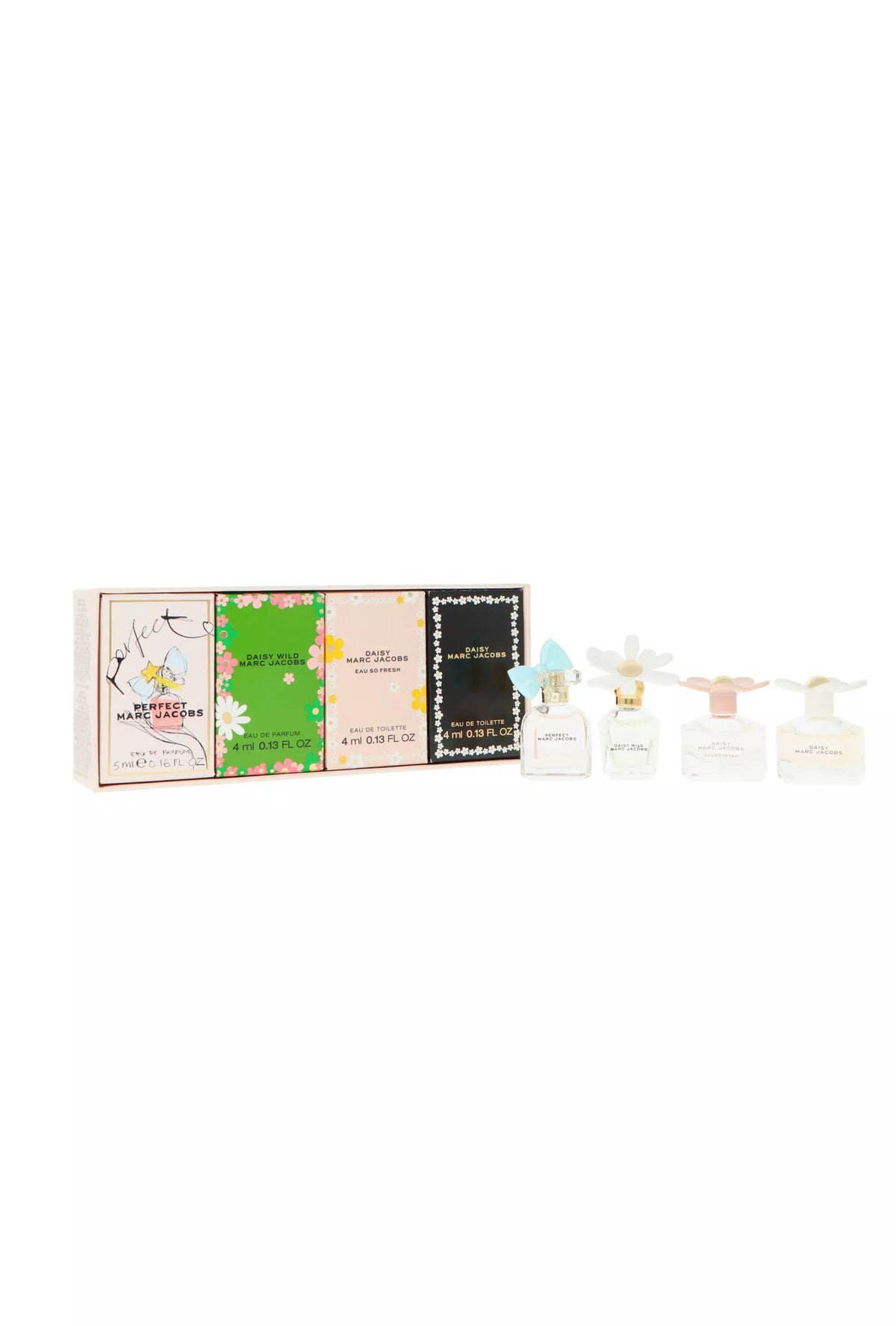 Zestaw prezentowy Marc Jacobs Miniatures for Women Daisy woda toaletowa 4ml + Perfect woda perfumowana 5ml + Daisy Love woda toaletowa 4ml + Daisy Eau So Fresh woda toaletowa 4ml